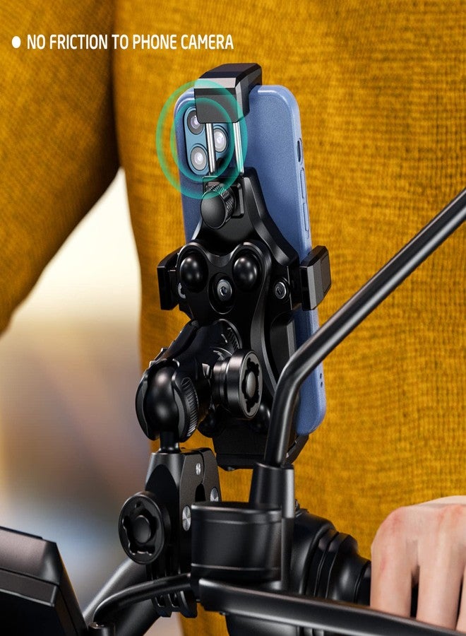 iMESTOU Anti-vibration Motorcycle Phone Mount, 1" Ball Handlebar Stem Phone Holder Anti-theft and 360°Rotation Fits for 4.7"-7.2" Cellphones with max Thickness 16mm - Image 4