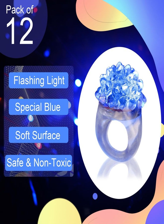 LACGO 12 PCS Halloween LED Flashing Finger Toys - Blinking Bumpy Finger Toys Finger Light Adult Novelty Favor Glow up Flashing Finger Gift for Easter Party Birthday Classroom Prizes(Blue) - Image 4