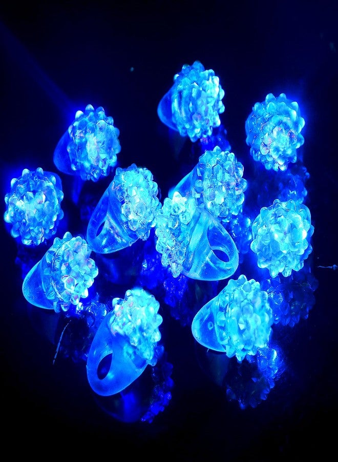 LACGO 12 PCS Halloween LED Flashing Finger Toys - Blinking Bumpy Finger Toys Finger Light Adult Novelty Favor Glow up Flashing Finger Gift for Easter Party Birthday Classroom Prizes(Blue) - Image 1