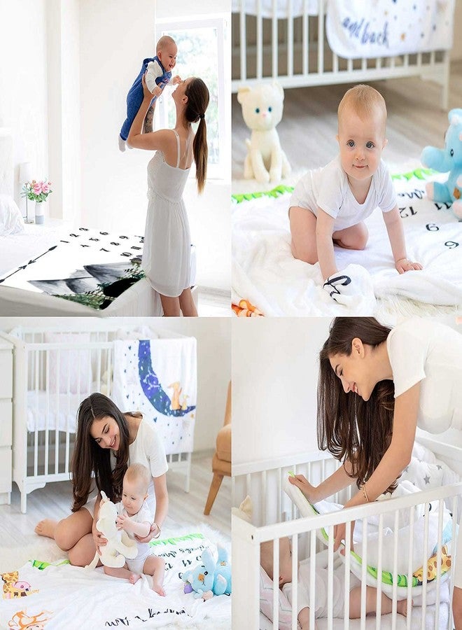 FHZON Black Bear Baby Monthly Milestone Blanket Unisex, Mountains Forest Arrow Month and Age Blanket, 48x40in Soft Flannel, White Monthly Newborn Gift Baby Photo Blanket BTLSFH79 - Image 5