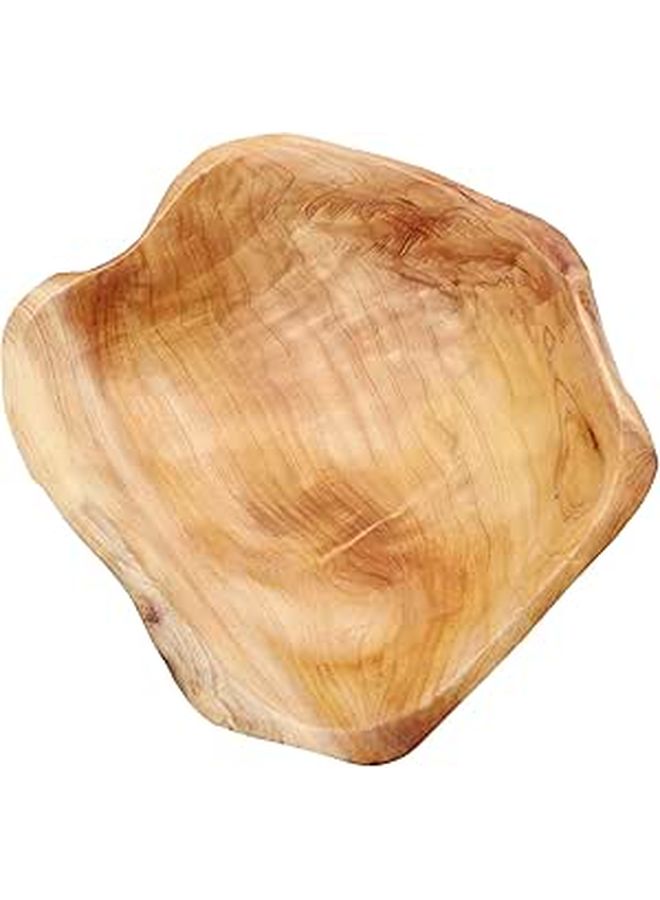 Large Solid Wood Fruit Bowl Root Carved Wooden Tray 25 29cm Diameter Snack Storage - Image 1