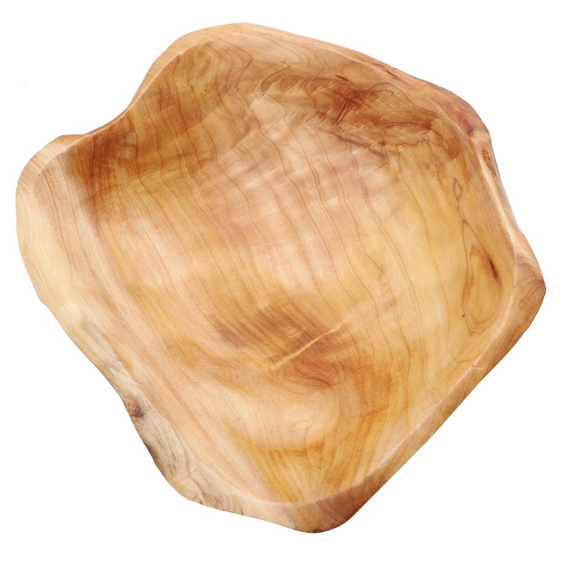 Large Solid Wood Fruit Bowl Root Carved Wooden Tray 25 29cm Diameter Snack Storage - Image 2