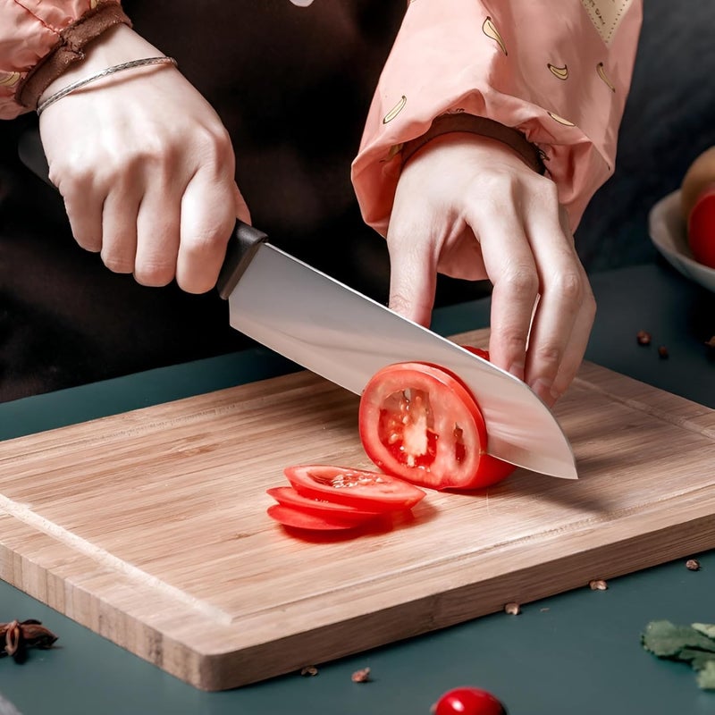 yomith Santoku Knife Japanese Chefs Knife Made with 7inch German high Carbon Stainless Steel Black NonSlip Ergonomic Handle Kitchen Cutting Tool SilverBlack NB - Image 4