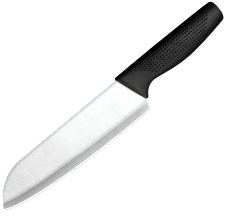yomith Santoku Knife Japanese Chefs Knife Made with 7inch German high Carbon Stainless Steel Black NonSlip Ergonomic Handle Kitchen Cutting Tool SilverBlack NB - Image 1