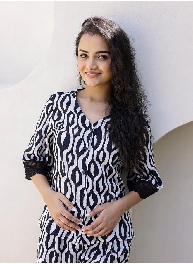 sanskrutihomes - Printed Pure Cotton Night suit by Styli - Image 1