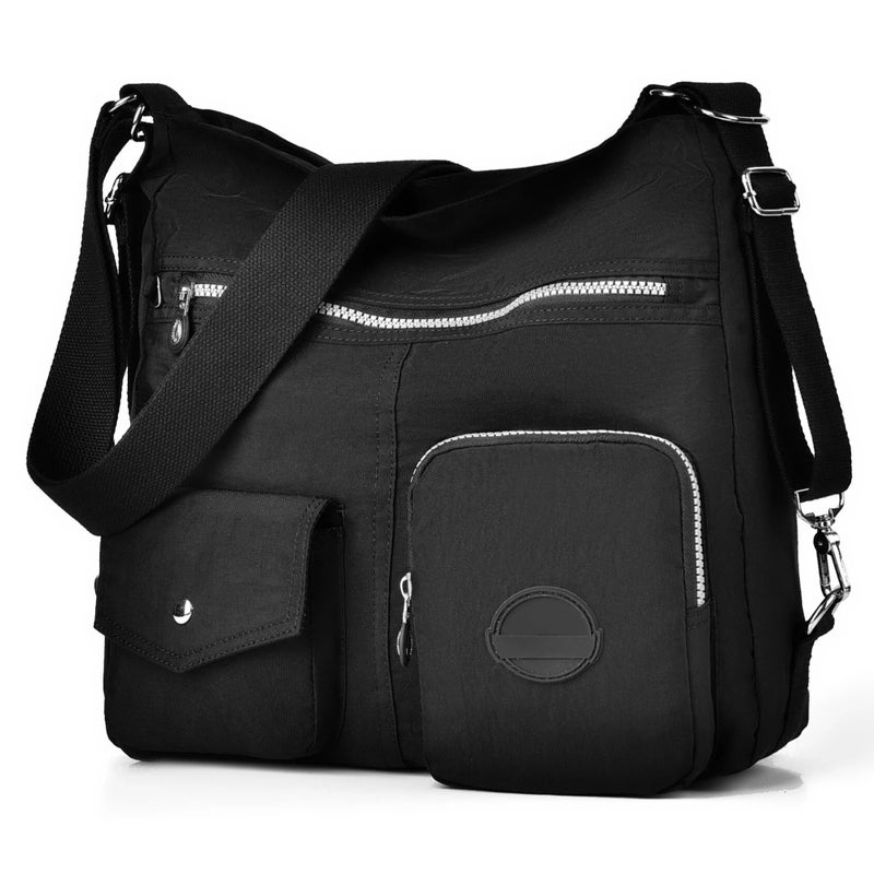 Dora & Liz Multipurpose Hobo Purse for Women with Antitheft RFID, Waterproof Nylon Crossbody Bag Shoulder Handbag, Convertible Backpack - Image 1