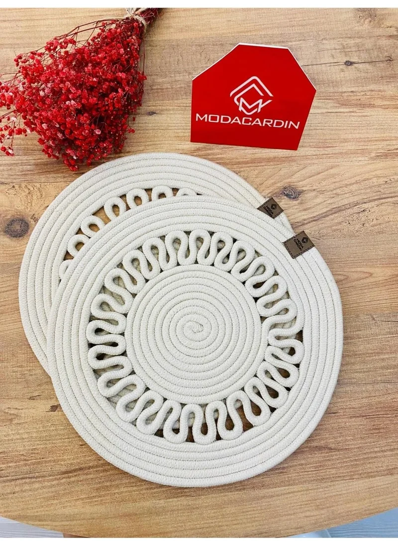 BDZ Deri BDZ Leather Jute Wicker American Service Plate 2 Pieces