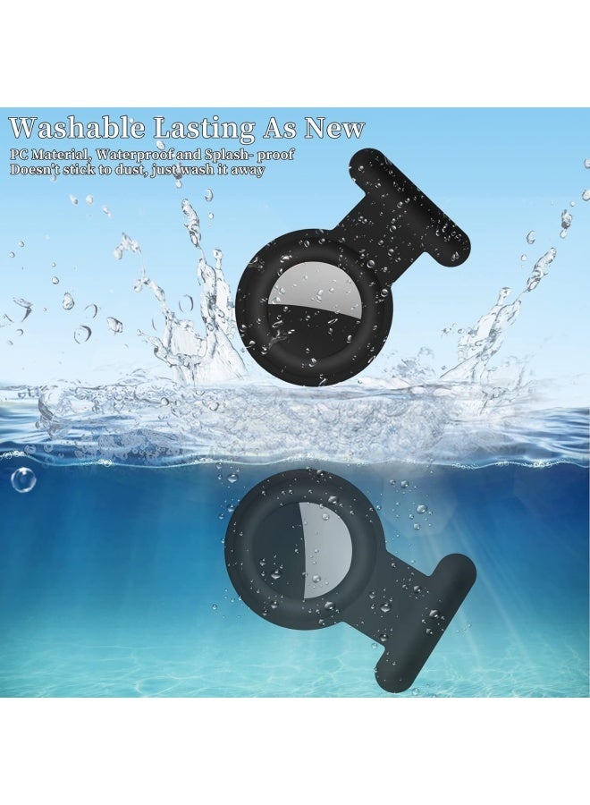 2 Pieces Apple AirTag Holder, Hidden Wearable AirTag Case with Brooch Clip for Clothes, Anti Lost Apple AirTag Holder (Black) - Image 3