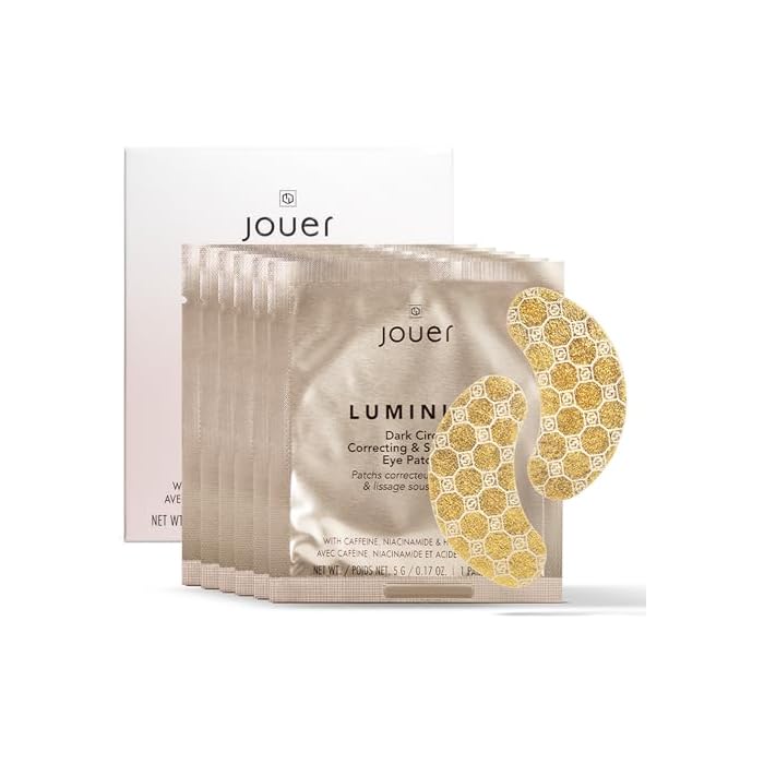 Jouer Luminize Dark Circle Correcting & Smoothing Eye Patches, Caffeine Eye Patch for Dark Circles and Puffiness, Under Eye Mask Patch for Wrinkles | $36 Value