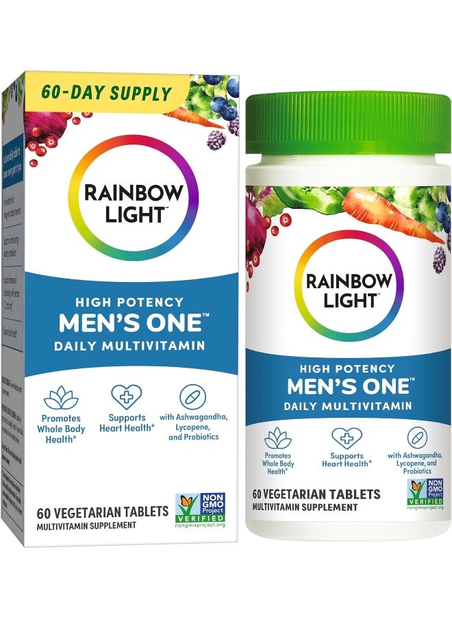 Rainbow Light Multivitamin For Men, Vitamin C, D & Zinc, Probiotics, Men'S One Multivitamin Provides High Potency Immune Support, Non-Gmo, Vegetarian, 60 Tablets  - Image 1