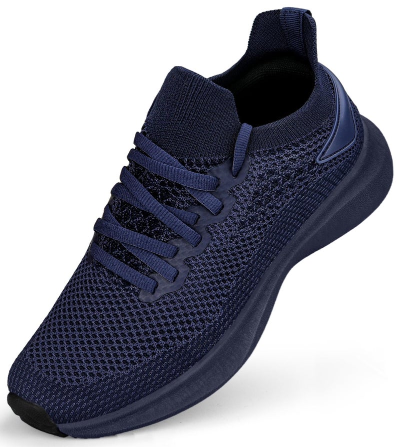 Abboos Womens Tennis Sports Shoes Athletic Walking Shoes Memory Foam Lightweight Gym Jogging Slip On Running Sneakers All Blue Size 6 - Image 1