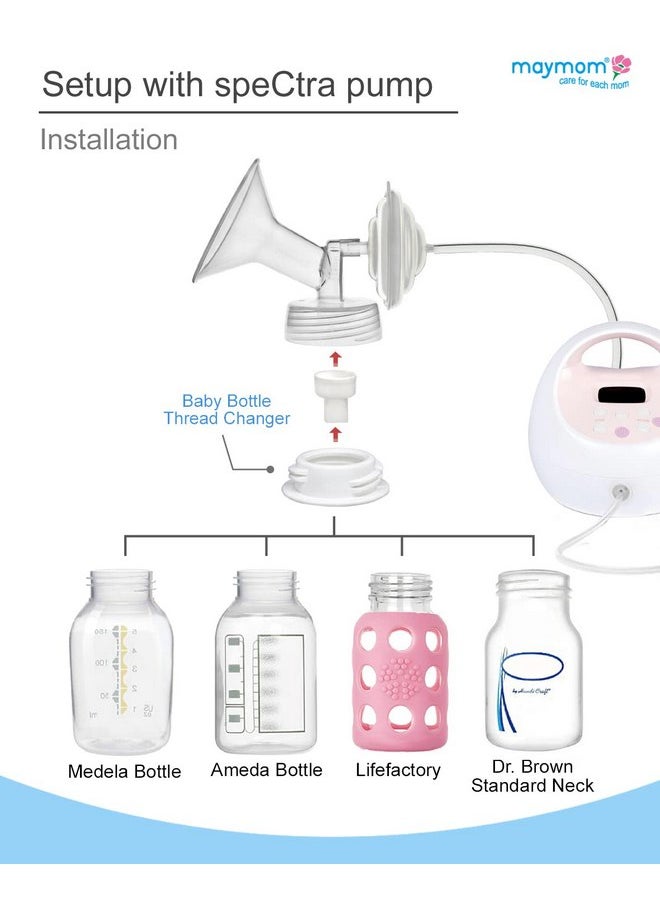 أداة تغيير خيوط زجاجات الرضاعة أو محول الزجاجات من Maymom؛ متوافقة مع مضخات Spectra S1 S2 ذات الحواف ذات الفوهة الواسعة لاستخدام زجاجات Medela Ameda Lifefactory وزجاجات Dr. Brown ذات الرقبة الضيقة - pzsku/Z46ECA8934814615F586BZ/45/_/1737031202/4c5ecb39-3988-49a3-8d55-49198db5d298
