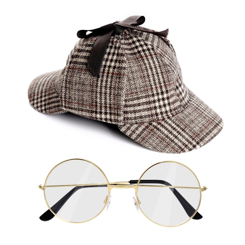 HOVEOX Detective Costume Accessories Set Detective Costume Hat Prop Halloween Costumes - Image 4
