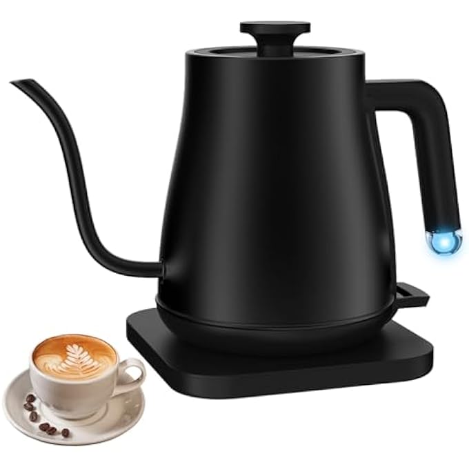 VAOdo Gooseneck Electric Kettle 1500W Ultra Fast Boiling Water Kettle Stainless Steel Coffee Kettle With Automatic Temperature Control Pour Over Kettle For Coffee Tea Pot 1L Matte Black - Image 1