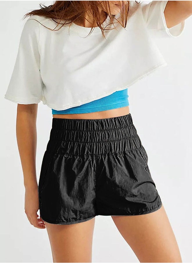 Muyixin Womens High Waisted Athletic Shorts Elastic Casual Summer Running Shorts Quick Dry Gym Workout Shorts M  - Image 2