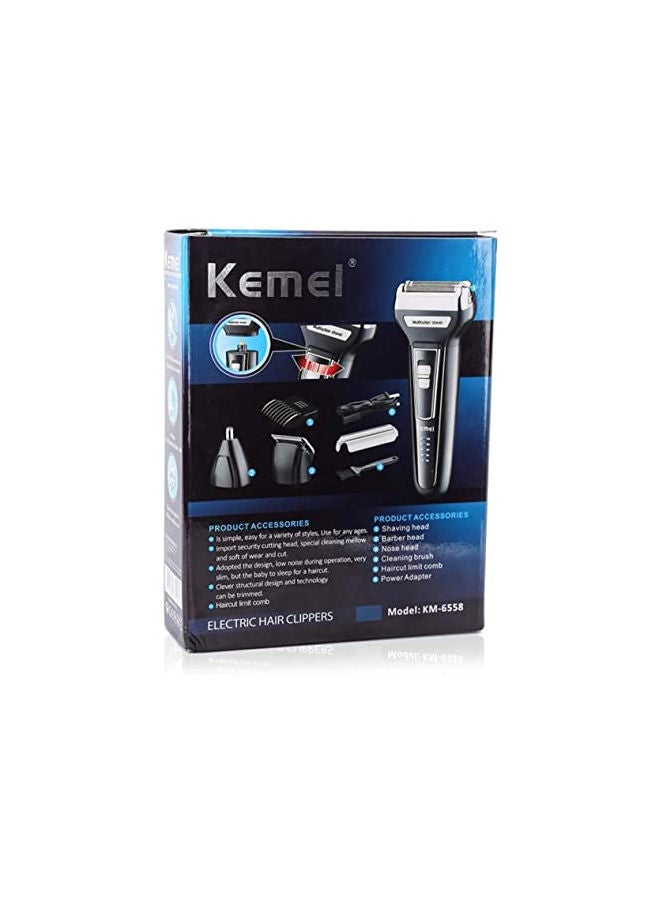 Kemei Km-6558 3X1 Rechargeable Multi Function Shaver Black - Image 3