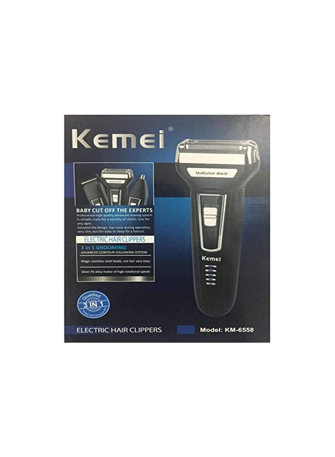Kemei Km-6558 3X1 Rechargeable Multi Function Shaver Black - Image 4