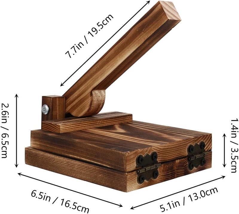 DOITOOL Wood Tortilla Press Dumpling Skin Maker Presser, Wood Dough Presser Traditional Tortilla Maker, 6.5 x 5.1 inch - Image 2