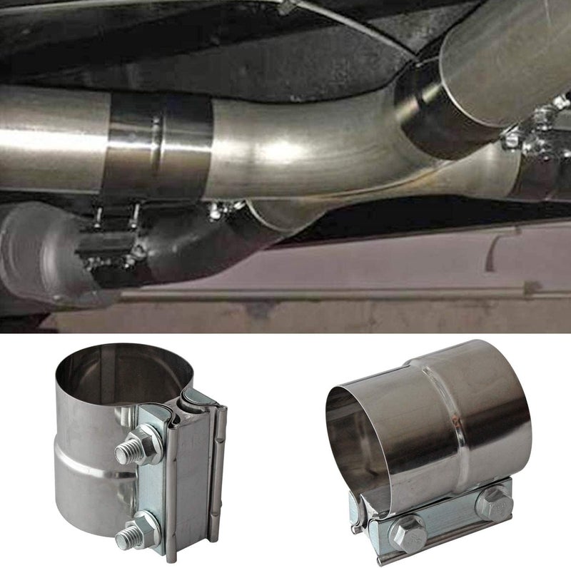 LEDAUT Exhaust Clamps Band Clamp 2.5" Lap Joint - Stainless Steel Lap Joint With 1 Block 4Pcs For 2.5" Od To 2.5" Id Exhaust Pipe, Muffler, Elbow And Exhaust Tubing Connection(4 Pack) - Image 5