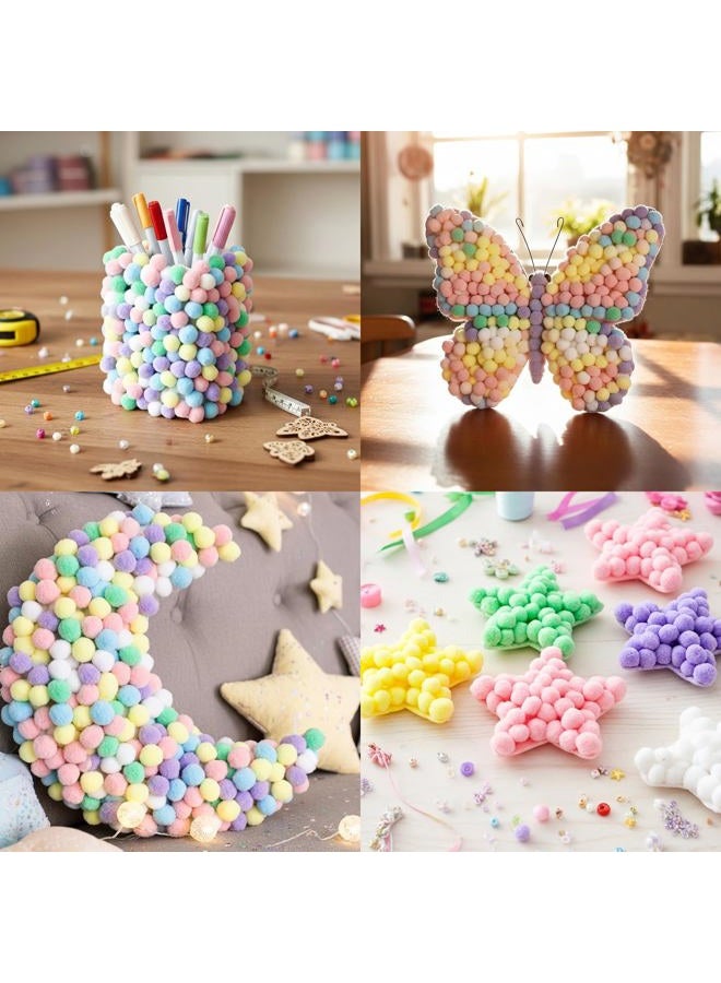 Caydo [400 pcs] - 300 Pieces 1 Inch Macaroon Pompoms with 100pieces Wiggle Eyes Multicolor Arts and Crafts Pom Poms Balls for Kids DIY Art Creative Crafts Decorations - Image 5