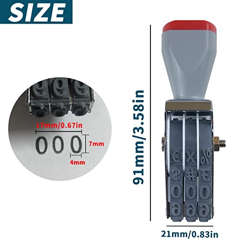 SUUJI 3 Digit Number Stamp,SUUJI Adjustable Digit Rubber Changeable Numerical Stamp Multi- Functional Creative Price Tag Rotating Number Symbol Business Stamp - Image 2