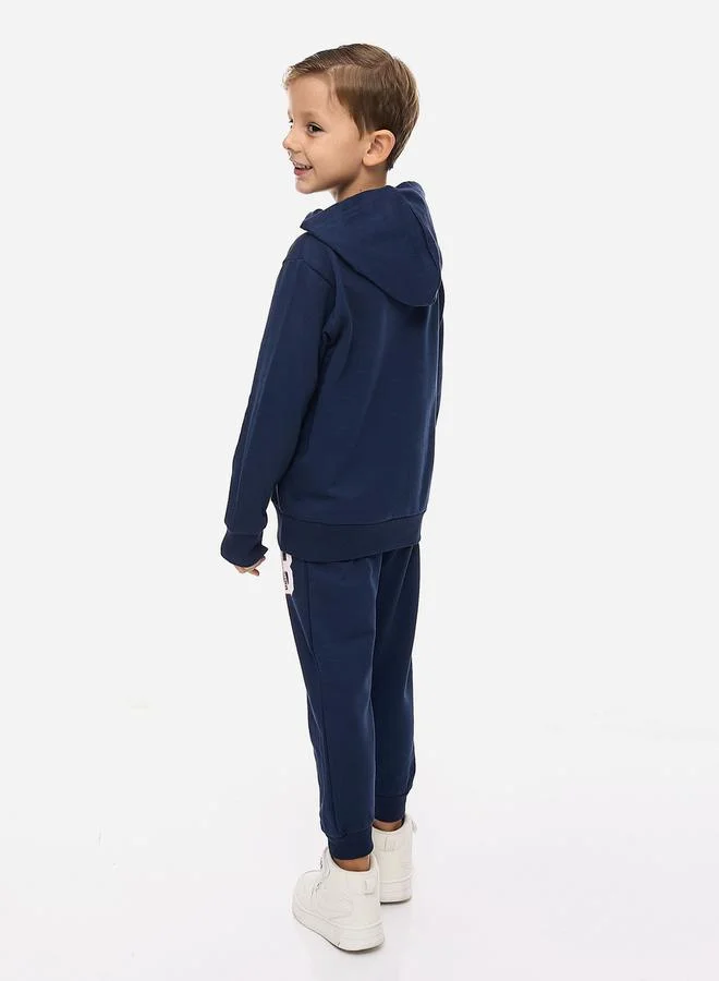 victor and jane Slogan Print Hoodie & Cuffed Joggers Set by Styli