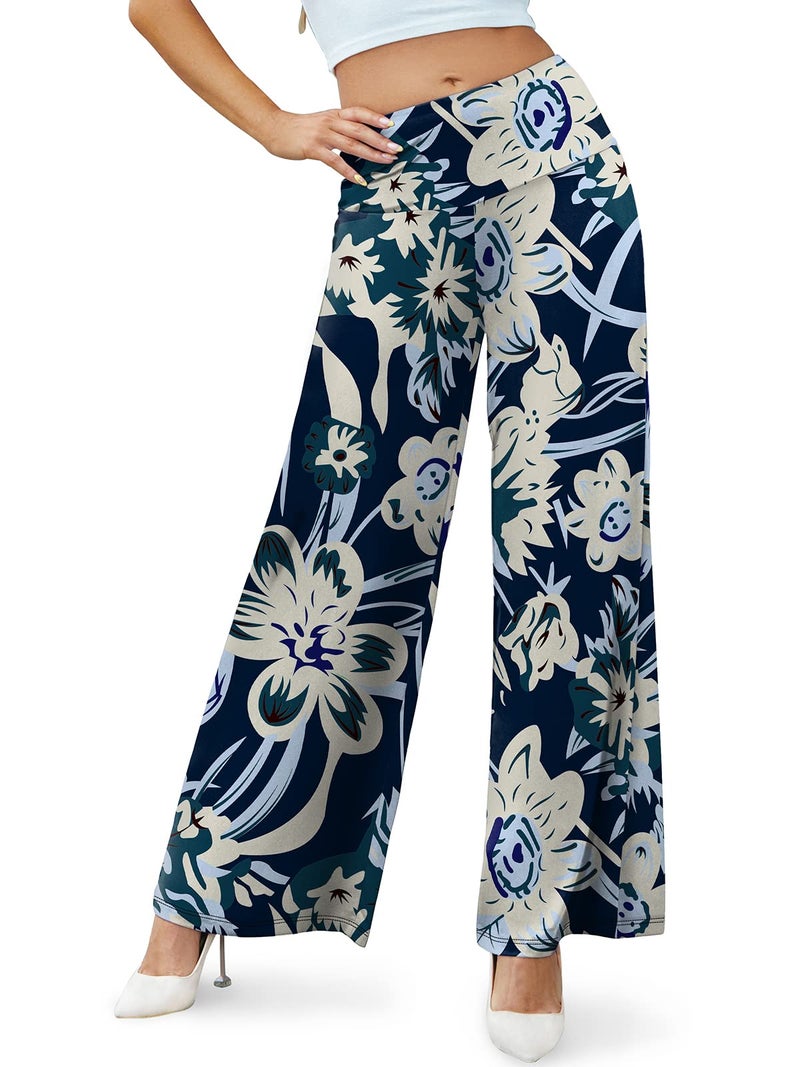Arolina Women's Stretchy Wide Leg Palazzo Lounge Pants Casual Comfy High Waist Palazzo Pants - Image 3