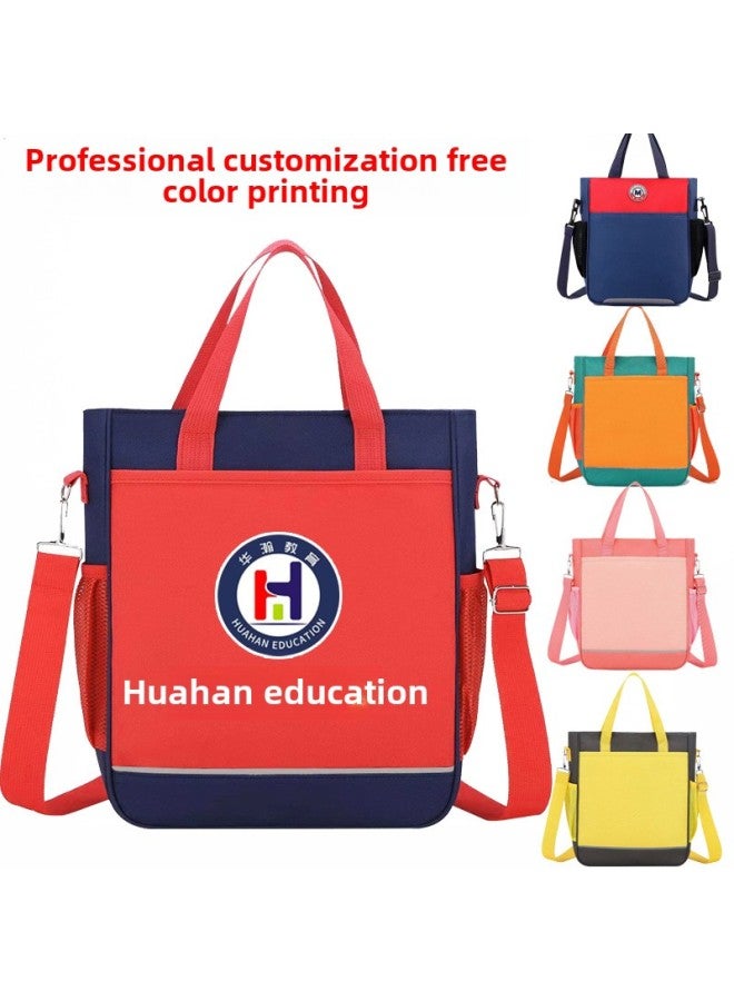 Tutorial Bag Schoolbag For Primary And Middle School Students Customized Printing Logo Training Class Calligraphy Art Piano Three-use Crossbody Backpack-Color:High-grade Three-purpose Middle Cover Diagonal Pink - Image 3