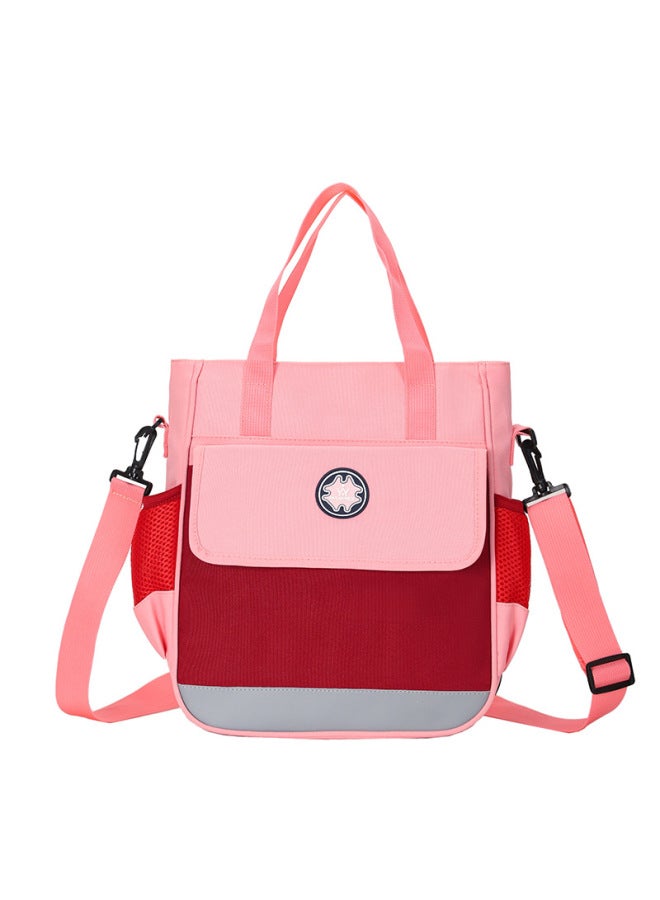 Tutorial Bag Schoolbag For Primary And Middle School Students Customized Printing Logo Training Class Calligraphy Art Piano Three-use Crossbody Backpack-Color:High-grade Three-purpose Middle Cover Diagonal Pink - Image 1