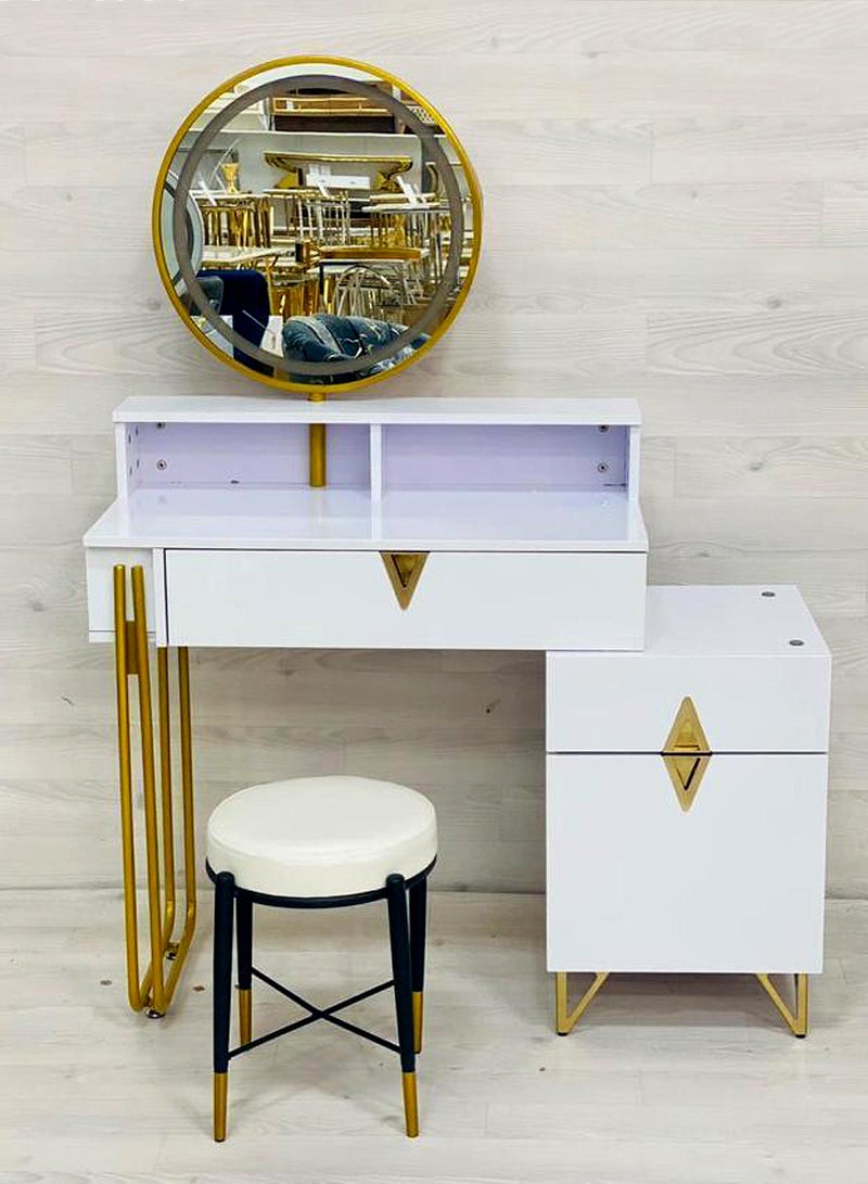 Generic Modern Vanity Table Make-up Dressing Table Dressing Table with Mirror and Stool Makeup Vanity Table Bedroom  - Image 1