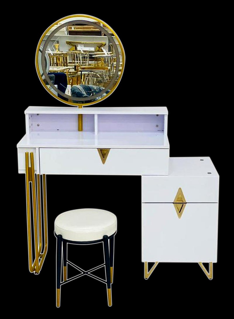 Generic Modern Vanity Table Make-up Dressing Table Dressing Table with Mirror and Stool Makeup Vanity Table Bedroom  - Image 2