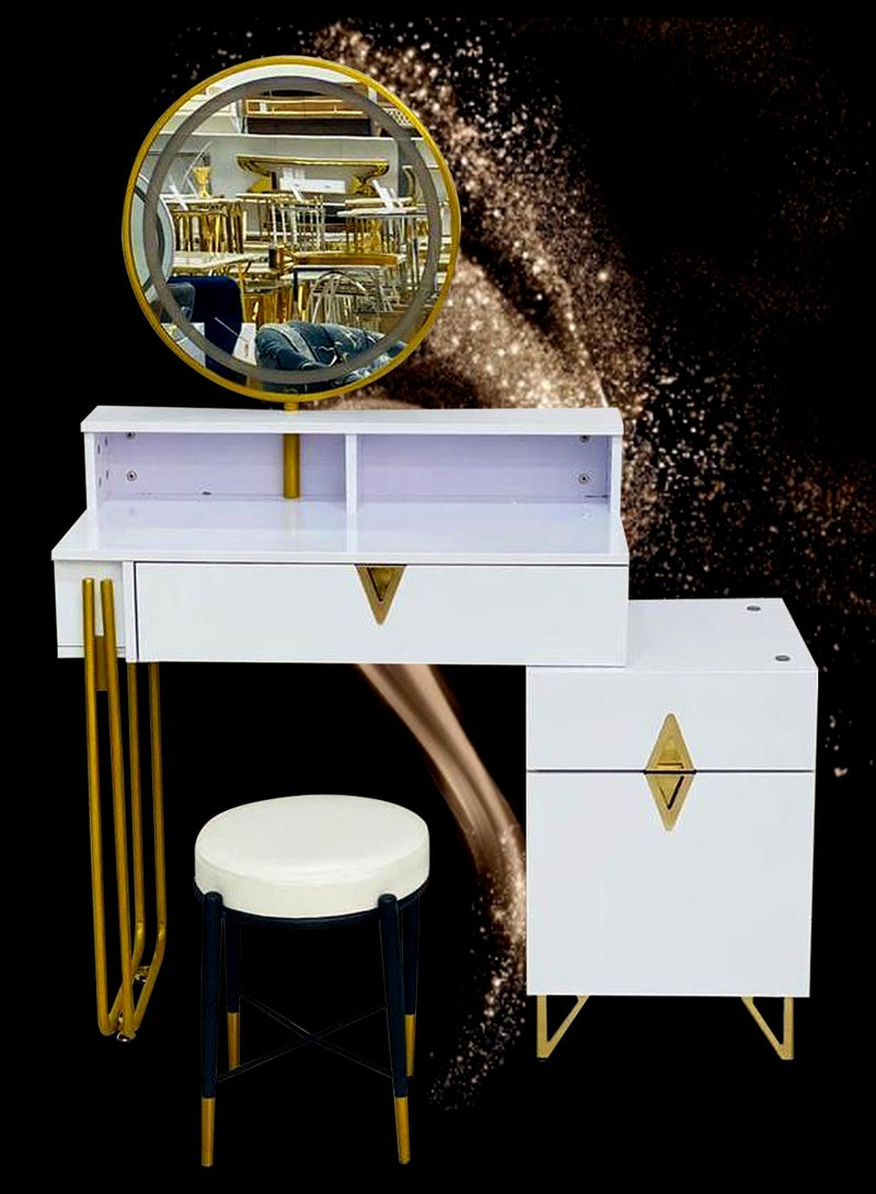 Generic Modern Vanity Table Make-up Dressing Table Dressing Table with Mirror and Stool Makeup Vanity Table Bedroom  - Image 5
