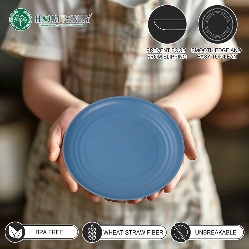 Homienly 5.7 Inch Small Plates-Wheat Straw Mini Plate, Unbreakable Plate Set Ideal for Dessert, Appetizers, Small Serving, Side Dish, Lightweight Dessert Dishes Plates, Set of 8, Colorful - Image 5