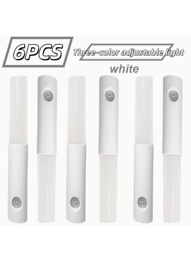 6-Piece Modern Retro LED Sensor Wall Lamp, Type-C Rechargeable, 3-Color Switchable - Image 1