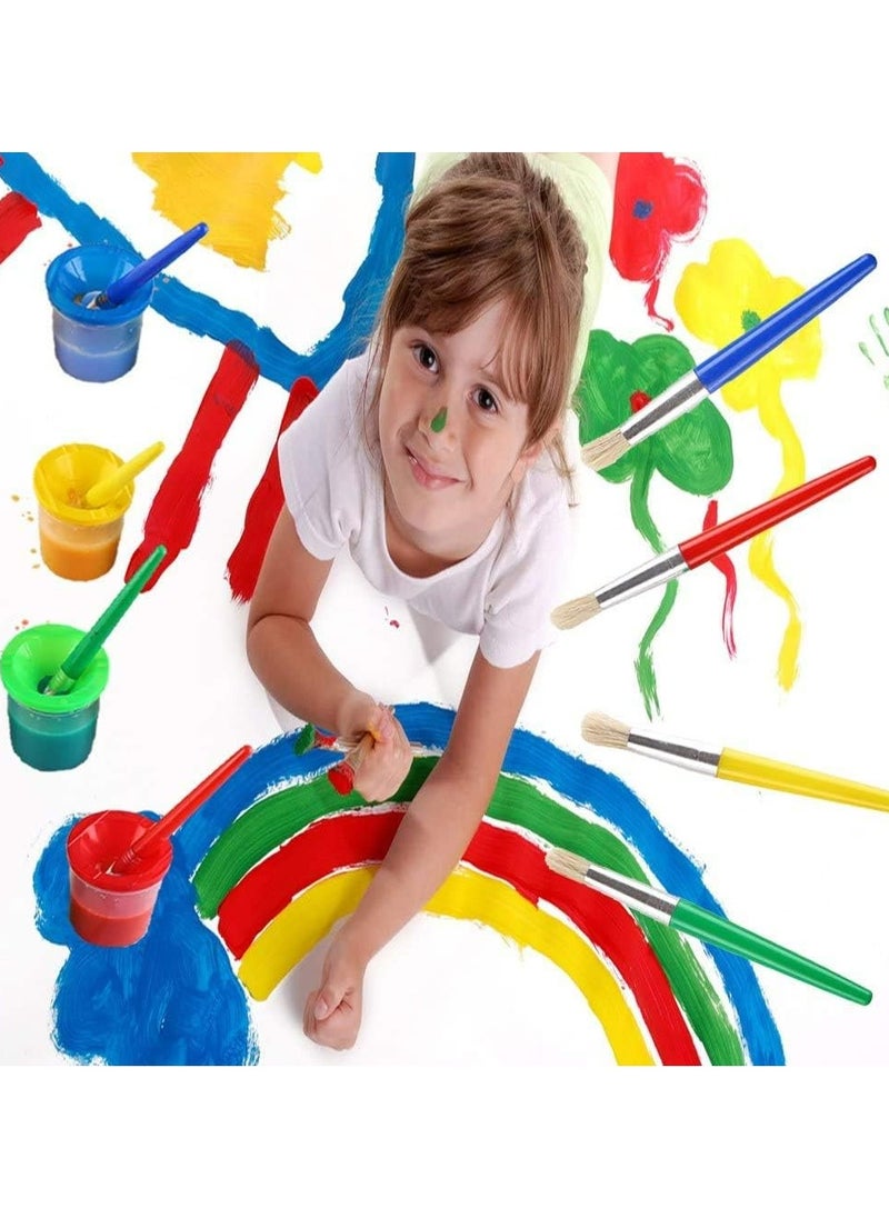 Oasisgalore - 4 Pcs Kids No Spill Paint Cups and 4 Round Paint Brushes - Image 1