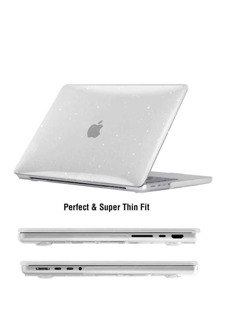 Generic Hard Case Compatible with MacBook Air 15 inch Case 2024 2023 Release A3114 A2941 M3 M2 chip with Retina Display & Touch ID, Clear Glitter Protective Laptop Hard Shell Case,Clear  - Image 3