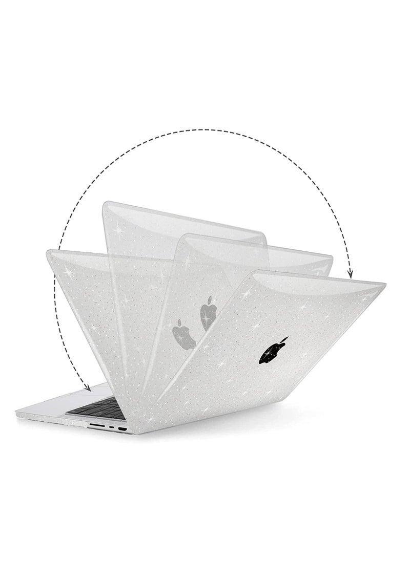 Generic Hard Case Compatible with MacBook Air 15 inch Case 2024 2023 Release A3114 A2941 M3 M2 chip with Retina Display & Touch ID, Clear Glitter Protective Laptop Hard Shell Case,Clear  - Image 5