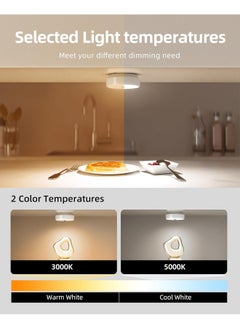 EZVALO EZVALO Under Cabinet Lights, 2 Color Temps Motion Sensor Puck Lights, 1200mAh Rechargeable Puck Lights, Group Control LED Closet Lights, Dimmable Under Counter Lights for Kitchen, Cabinet (3 Pack)  - Image 5