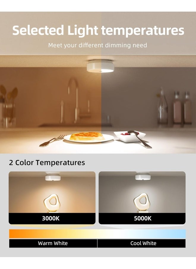 EZVALO EZVALO Under Cabinet Lights, 2 Color Temps Motion Sensor Puck Lights, 1200mAh Rechargeable Puck Lights, Group Control LED Closet Lights, Dimmable Under Counter Lights for Kitchen, Cabinet (3 Pack)  - Image 5