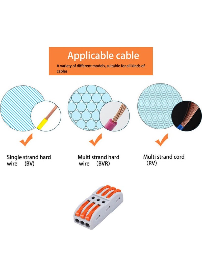 Wozlo - Quick Cable Splicing Device Connector - Triple Open Close Locking Cable Joint Terminal - 10 Pcs - Image 1