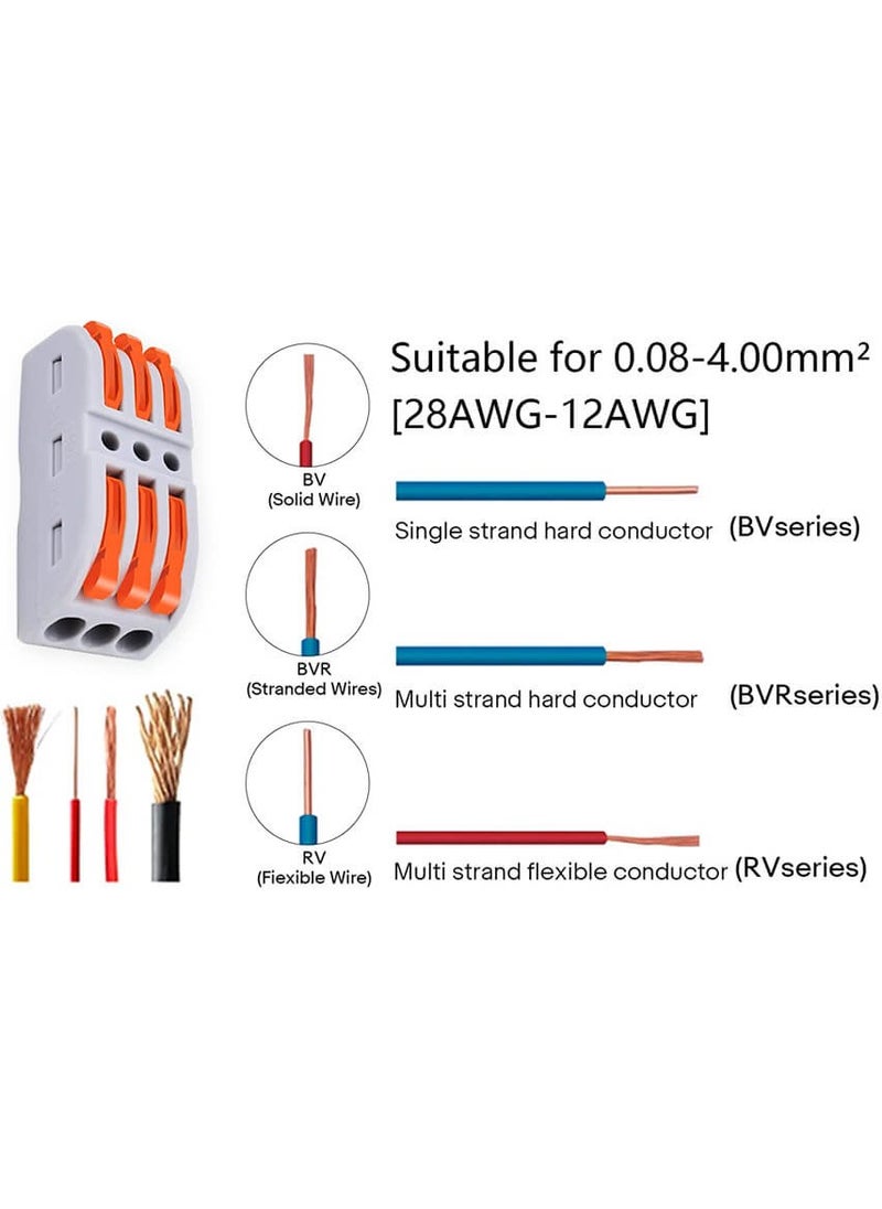 Wozlo - Quick Cable Splicing Device Connector - Triple Open Close Locking Cable Joint Terminal - 10 Pcs - Image 1