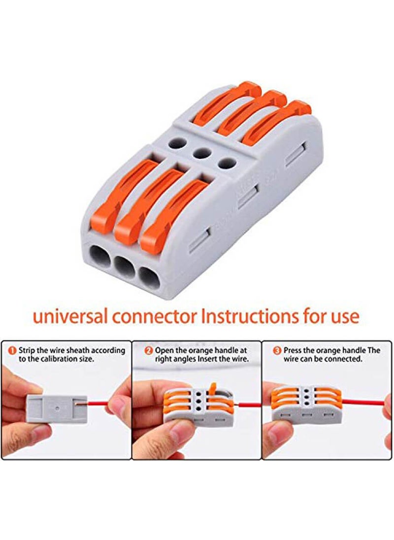 Wozlo - Quick Cable Splicing Device Connector - Triple Open Close Locking Cable Joint Terminal - 10 Pcs - Image 1