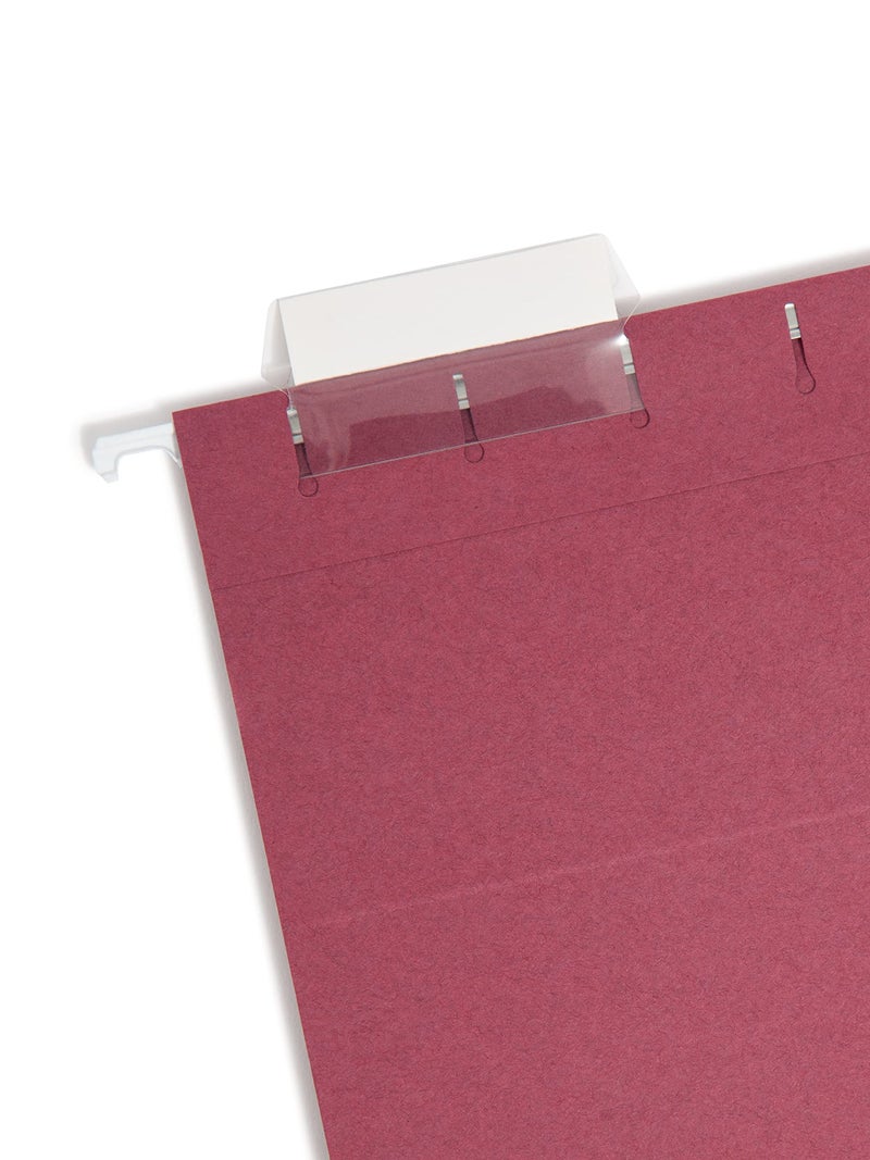 Smead Colored Hanging File Folder with Tab, 1/5-Cut Adjustable Tab, Letter Size, Maroon, 25 per Box (64073) (Pack of 1) - Image 2