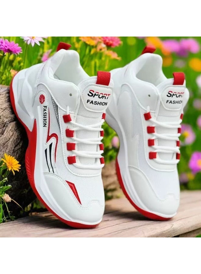 Men's Lace-up Chunky Sneakers, Athletic Shoes, Shock Absorbing And Breathable Shoes For Running Basketball Workout Gym