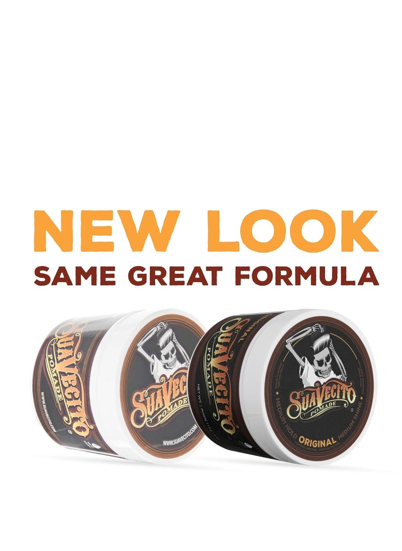 SUAVECITO Suavecito Pomade For Men - Medium Hold Shine Water Based oz Pack Wax Like Flake All Day Hair Free Gel Hairstyles Easy To Wash Out  - Image 3