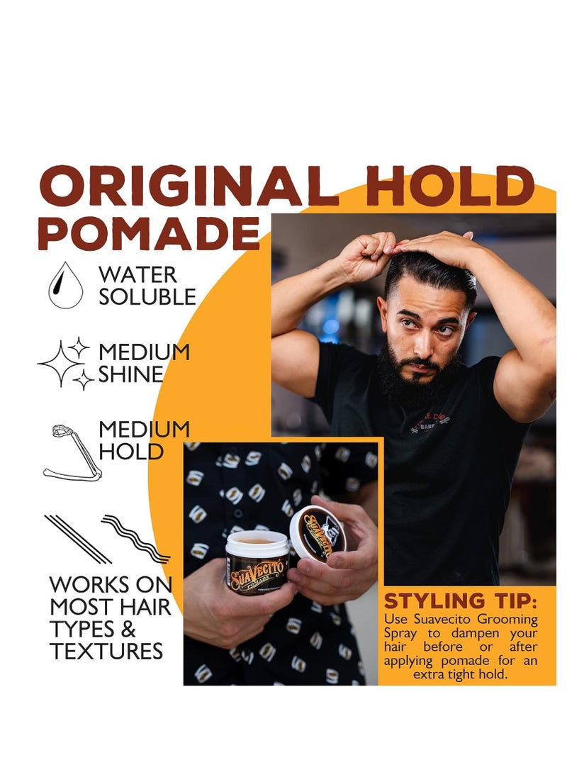 SUAVECITO Suavecito Pomade For Men - Medium Hold Shine Water Based oz Pack Wax Like Flake All Day Hair Free Gel Hairstyles Easy To Wash Out  - Image 4