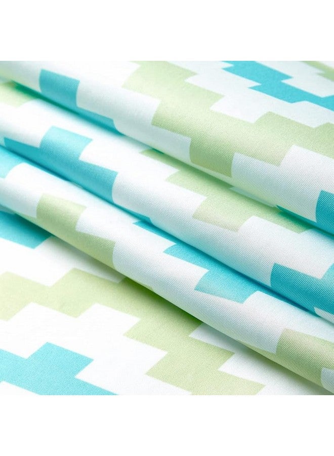 ستائر نافذة Encasa XO بطول 9 أقدام، مجموعة من قطعتين، مطبوعة من البوليستر مع جيب للقضيب، ورباط خلفي، وتصفية للضوء، وستائر شبه شفافة/شفافة - للمطبخ، وغرفة النوم، وغرفة المعيشة (140 × 274 سم)، شيفرون 1 أخضر - Image 4