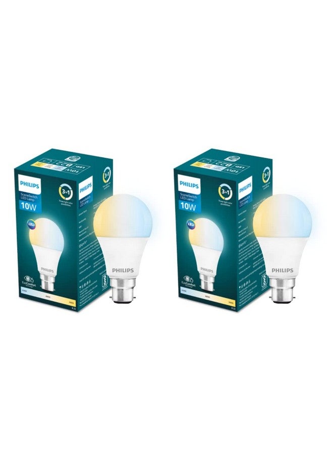 PHILIPS 10 w LED Bulb|3 Colors in 1 LED Bulb|Scene Switch Bulb for Home & Decoration|Color: Tunable White, Pack of 2, b22d - Image 1