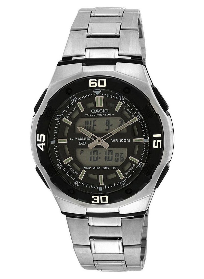 CASIO Men Stainless Steel Analog/Digital Quartz Watch AQ164WD-1AV - Image 1
