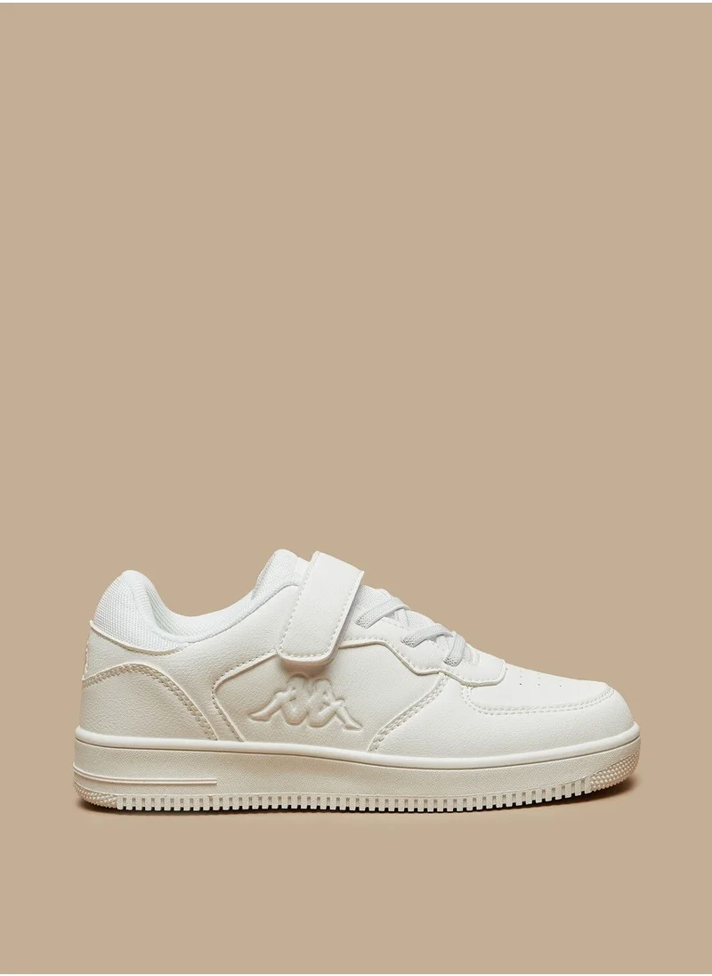 Kappa Boys Logo Detail Sneakers with Hook and Loop Closure